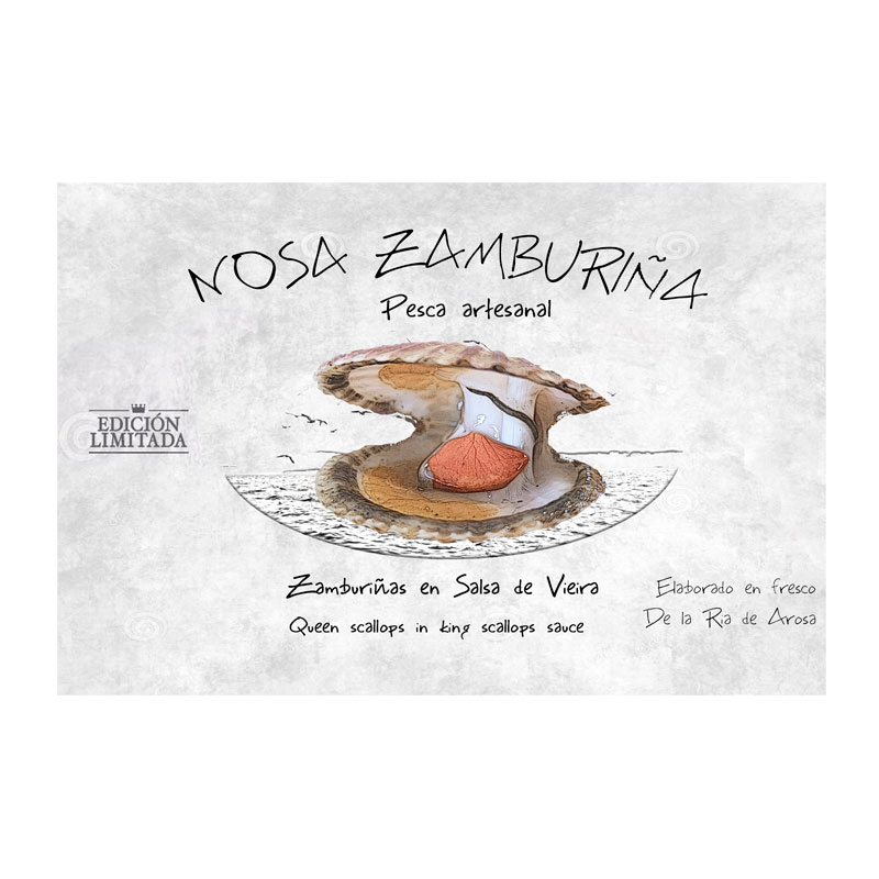 Zamburiñas de Rianxo en salsa de Vieira. Edición Limitada
